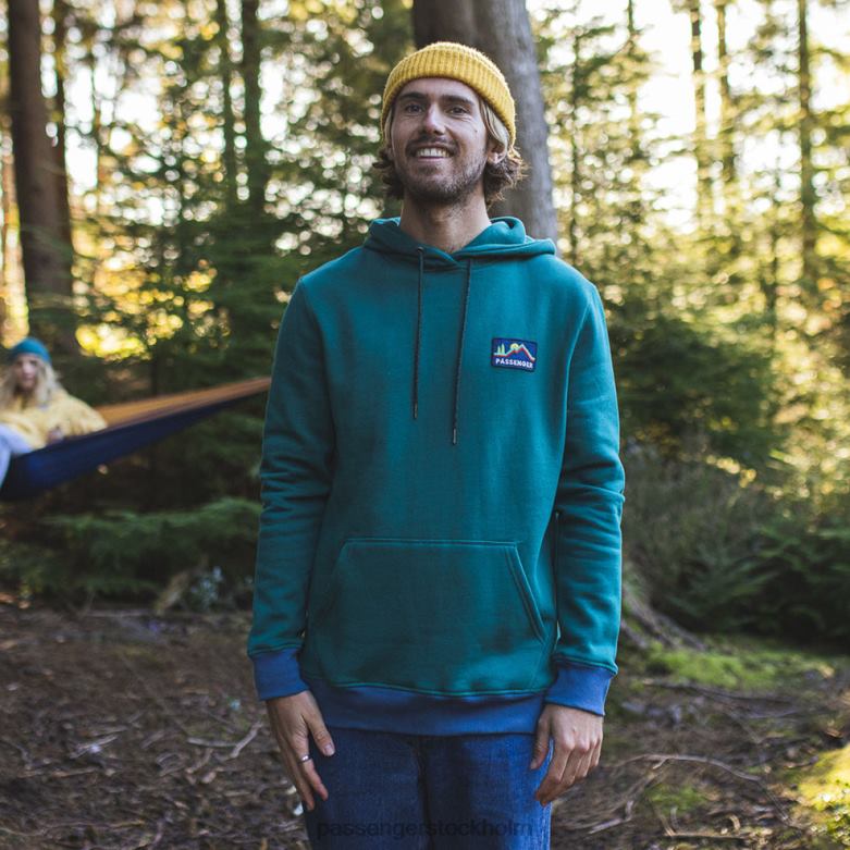 Passenger överlägsen återvunnen hoodie stormgrön D422J131 stormgrönt