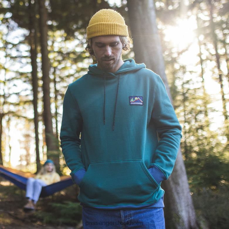 Passenger överlägsen återvunnen hoodie stormgrön D422J131 stormgrönt