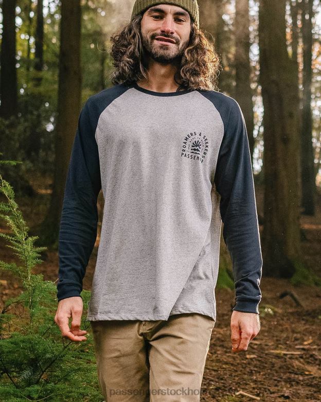 Passenger Evenfall återvunnen bomull ls t-shirt djup marinblå D422J216 djup marin