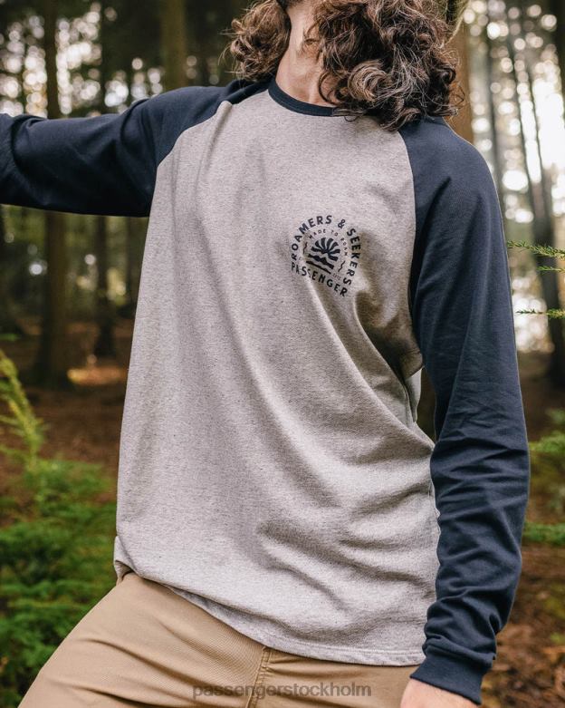 Passenger Evenfall återvunnen bomull ls t-shirt djup marinblå D422J216 djup marin