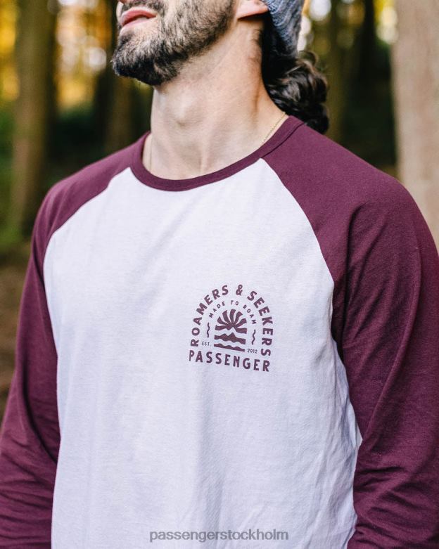 Passenger Evenfall återvunnen bomull ls t-shirt vin D422J220 vin