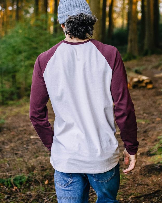 Passenger Evenfall återvunnen bomull ls t-shirt vin D422J220 vin