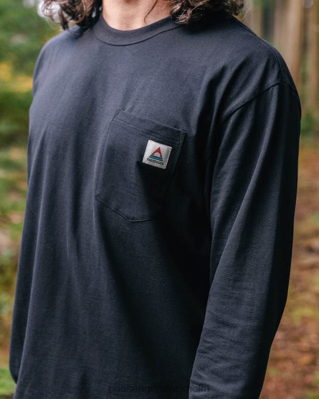 Passenger Heritage återvunnen bomull ls t-shirt svart D422J218 svart