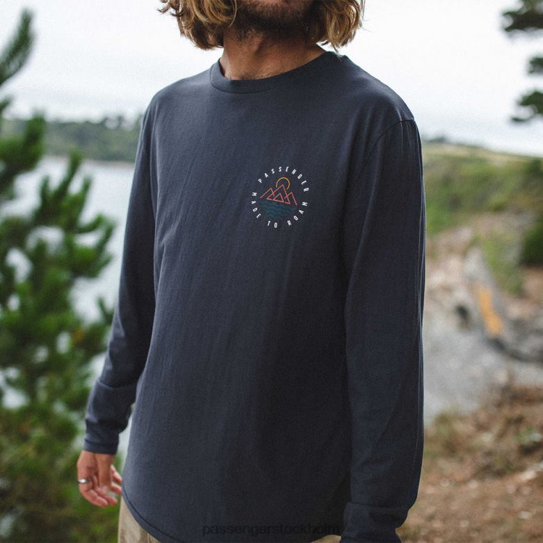 Passenger eskapism återvunnen ls t-shirt blekt svart D422J229 blekt svart