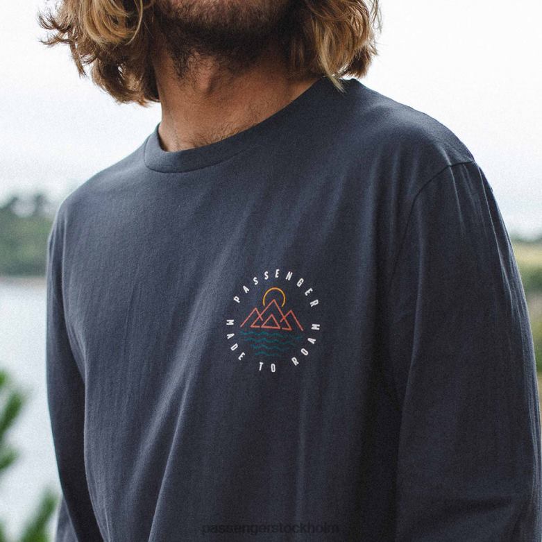 Passenger eskapism återvunnen ls t-shirt blekt svart D422J229 blekt svart