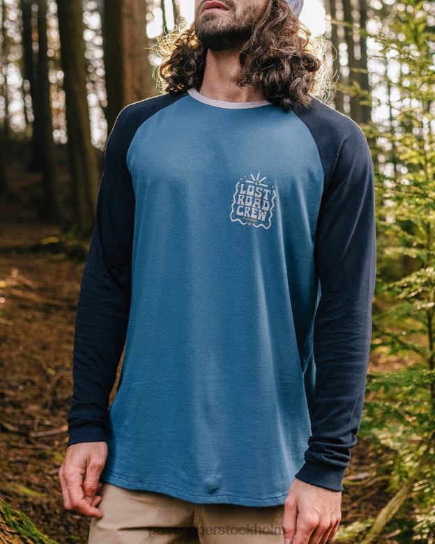Passenger förlorad väg återvunnen bomull ls t-shirt djup marinblå D422J223 djup marin