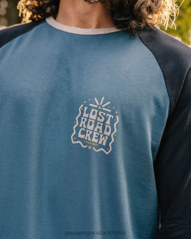 Passenger förlorad väg återvunnen bomull ls t-shirt djup marinblå D422J223 djup marin