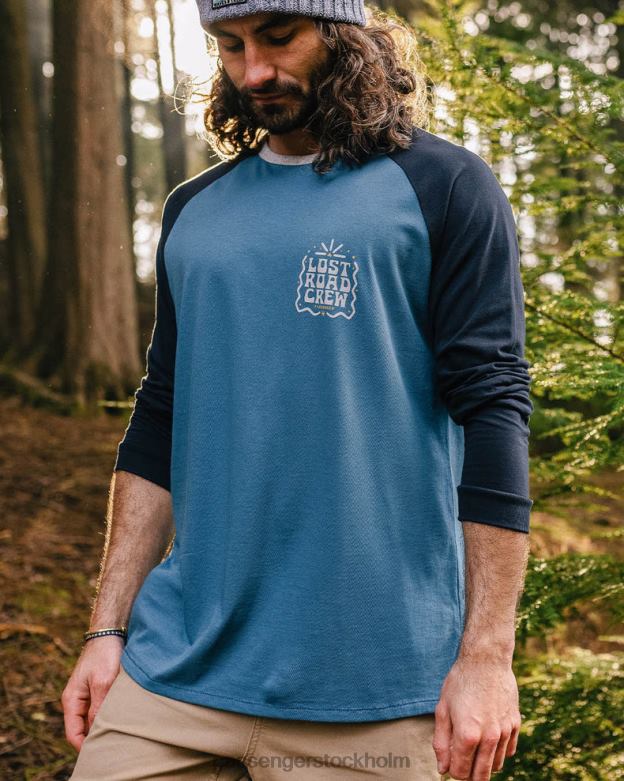 Passenger förlorad väg återvunnen bomull ls t-shirt djup marinblå D422J223 djup marin