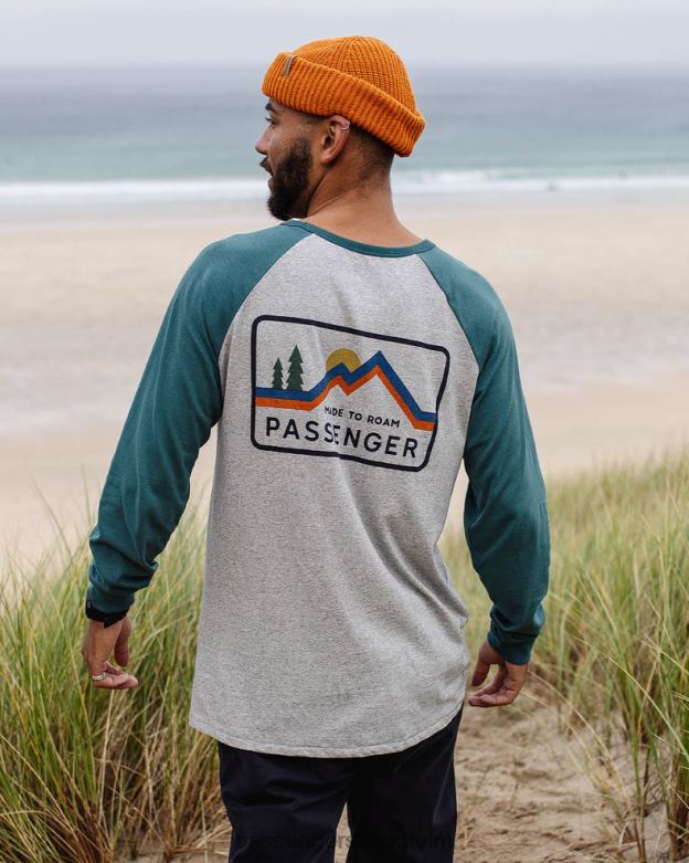 Passenger gjord för att ströva omkring i återvunnen bomull ls t-shirt grå märgel D422J233 grå märgel