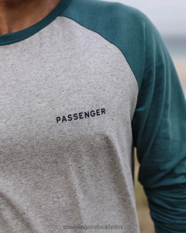 Passenger gjord för att ströva omkring i återvunnen bomull ls t-shirt grå märgel D422J233 grå märgel