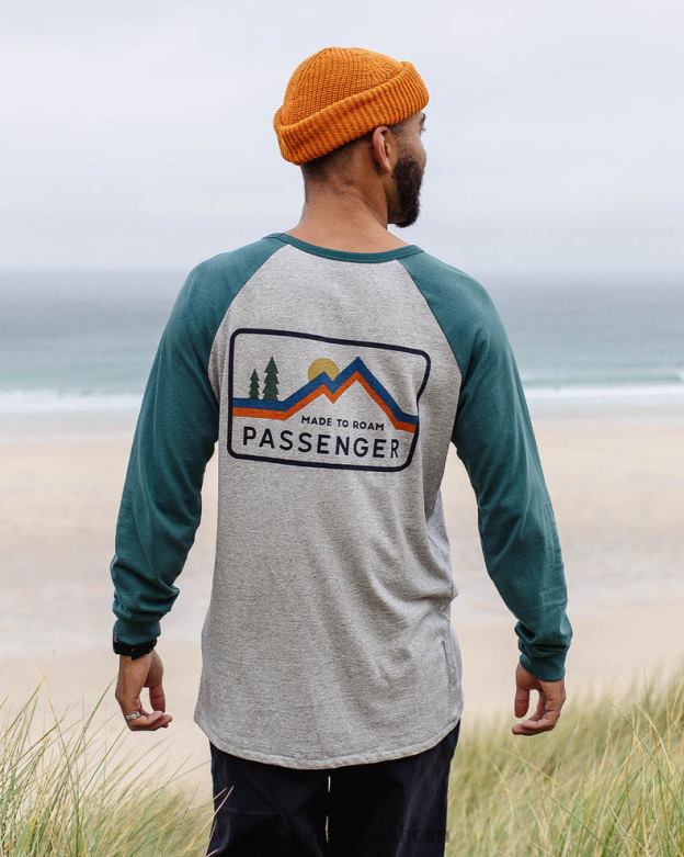 Passenger gjord för att ströva omkring i återvunnen bomull ls t-shirt grå märgel D422J233 grå märgel