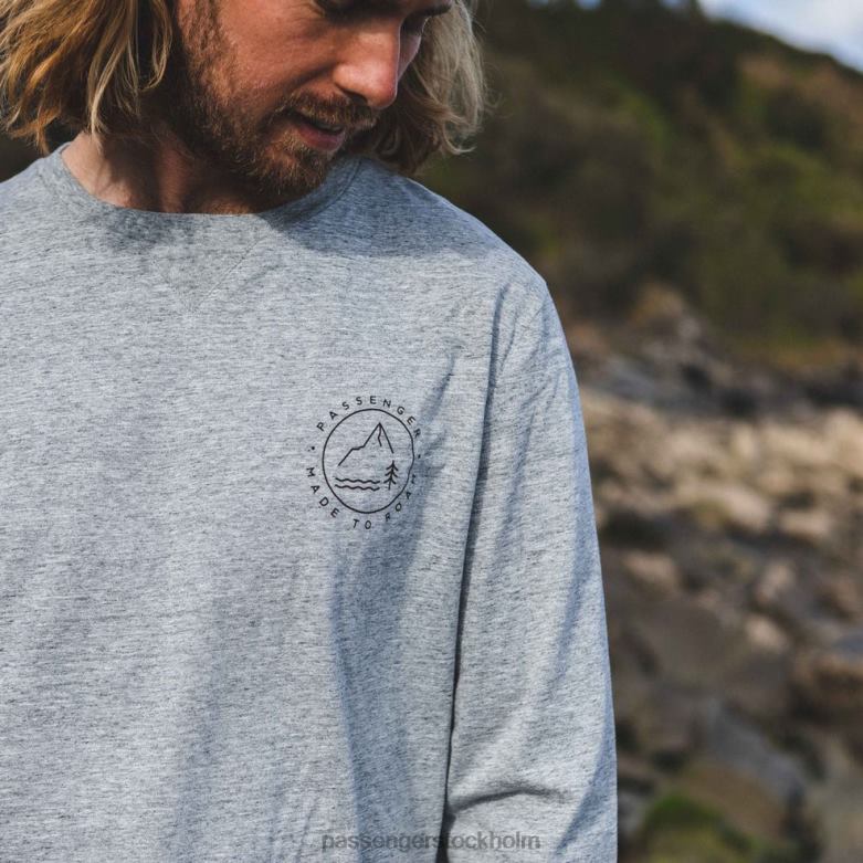 Passenger glendale återvunnen ls t-shirt fläckig grå märgel D422J228 fläckig grå märgel