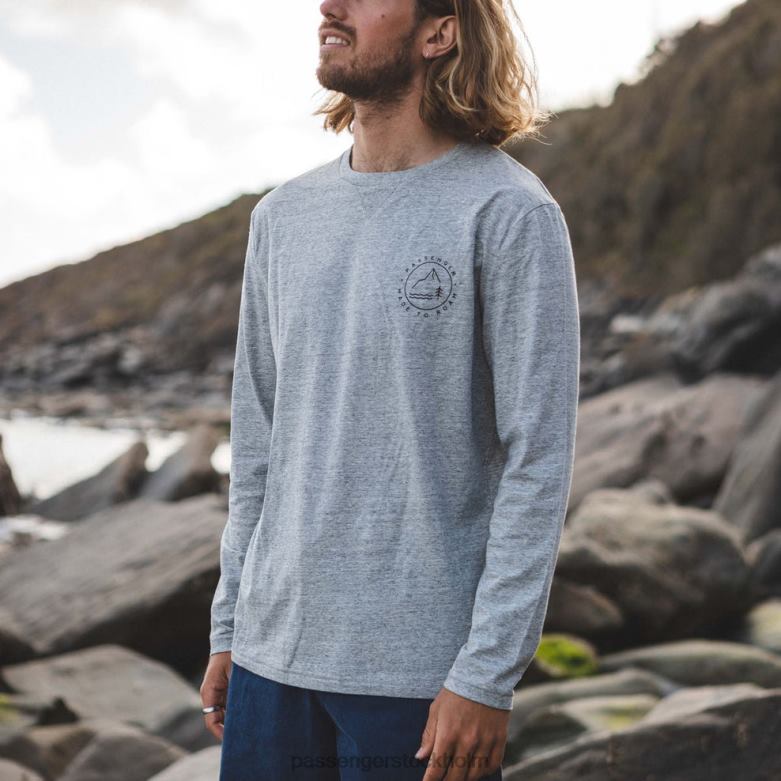 Passenger glendale återvunnen ls t-shirt fläckig grå märgel D422J228 fläckig grå märgel
