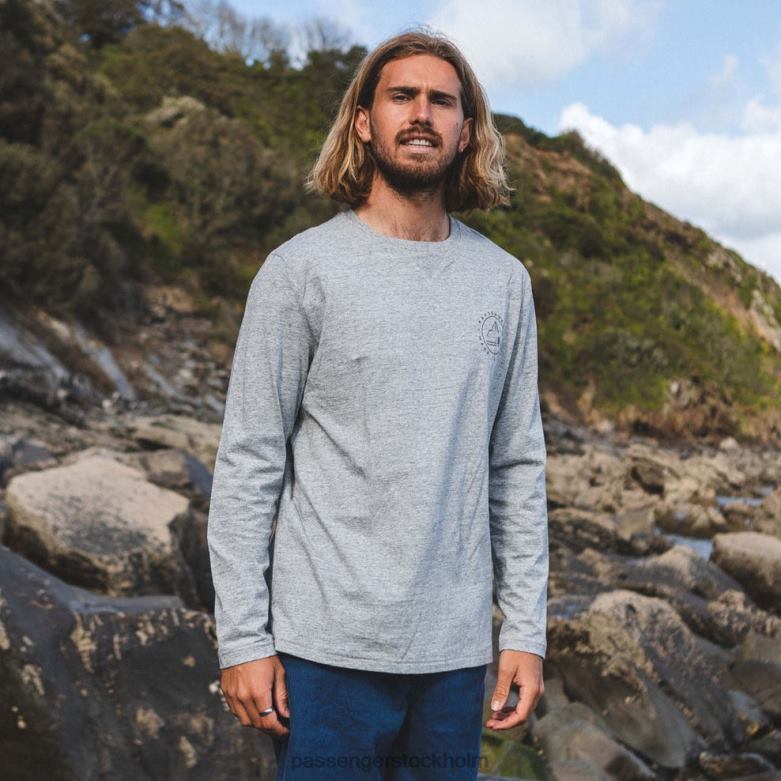 Passenger glendale återvunnen ls t-shirt fläckig grå märgel D422J228 fläckig grå märgel