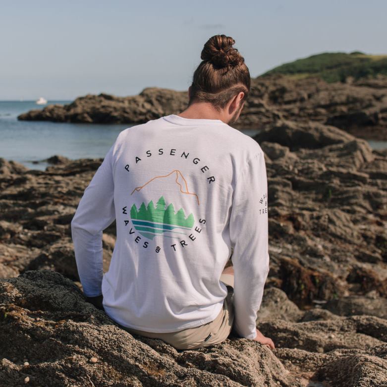 Passenger la paz återvunnen ls t-shirt vit D422J234 vit