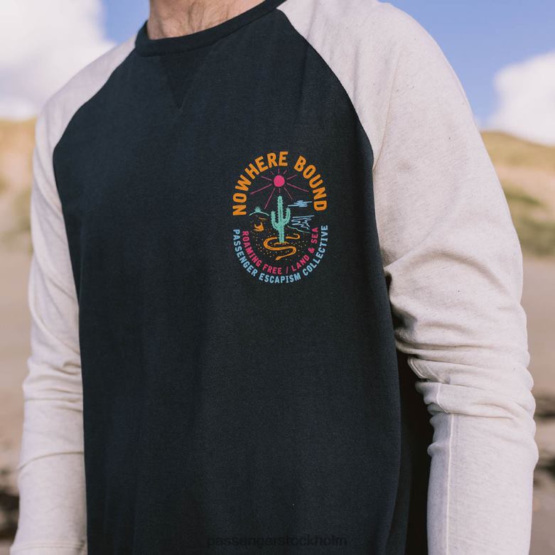 Passenger land & hav återvunnen bomull ls t-shirt svart D422J236 svart
