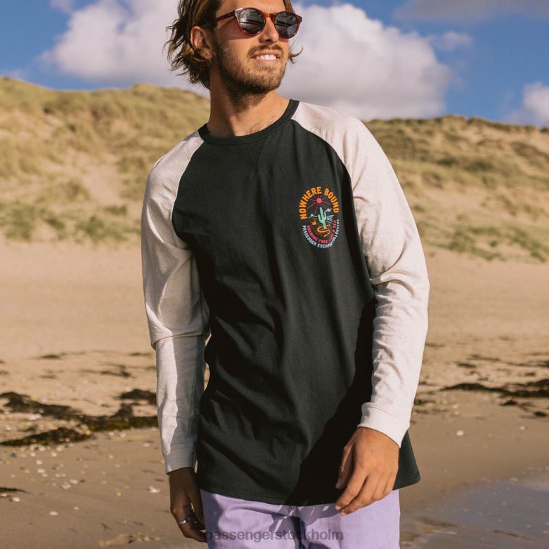 Passenger land & hav återvunnen bomull ls t-shirt svart D422J236 svart