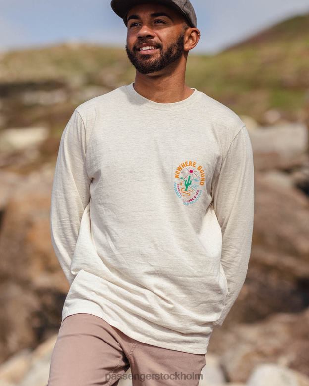 Passenger land & hav återvunnen ls t-shirt milky marl D422J238 mjölkig märgel