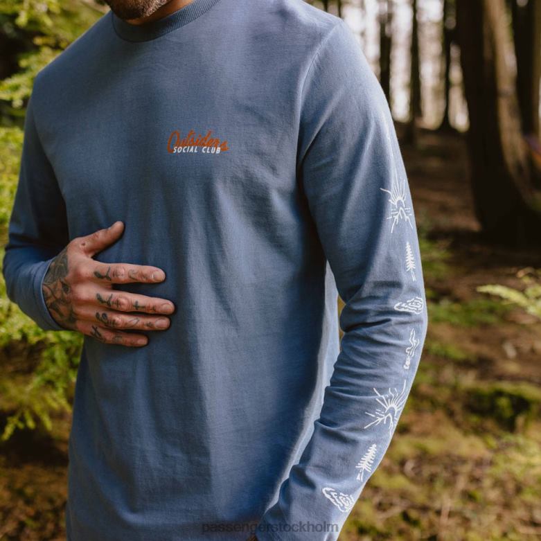 Passenger osc återvunnen bomull ls t-shirt stenblå D422J240 stenblå