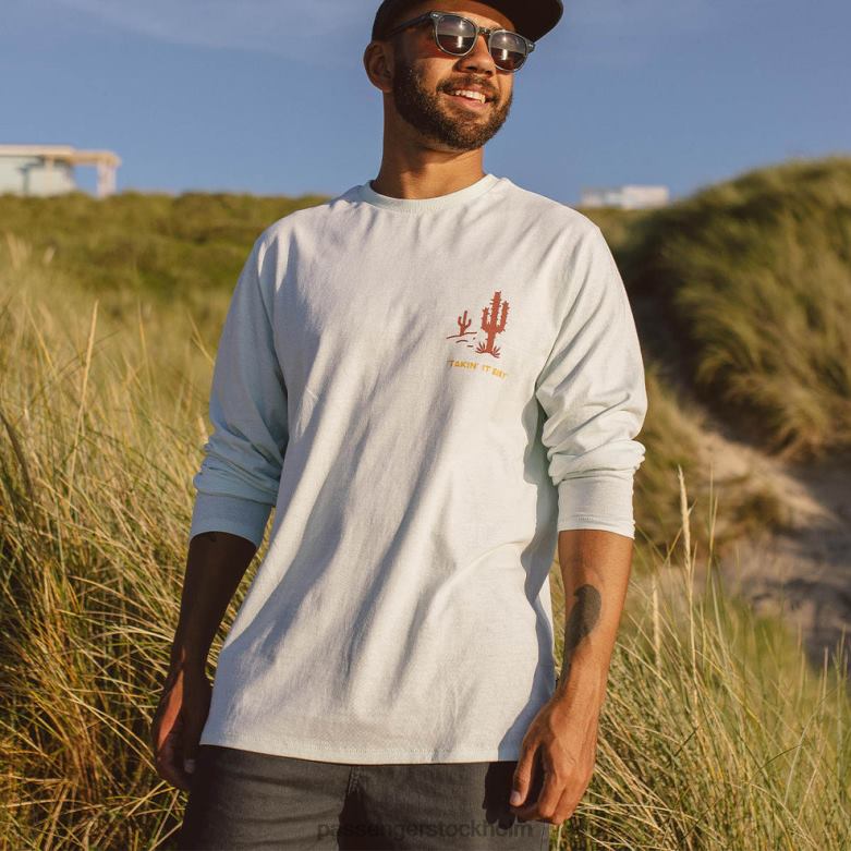 Passenger rulla långsam återvunnen bomull ls t-shirt hägrar D422J227 hägrar