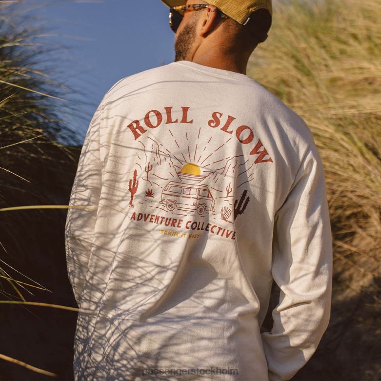 Passenger rulla långsam återvunnen bomull ls t-shirt hägrar D422J227 hägrar