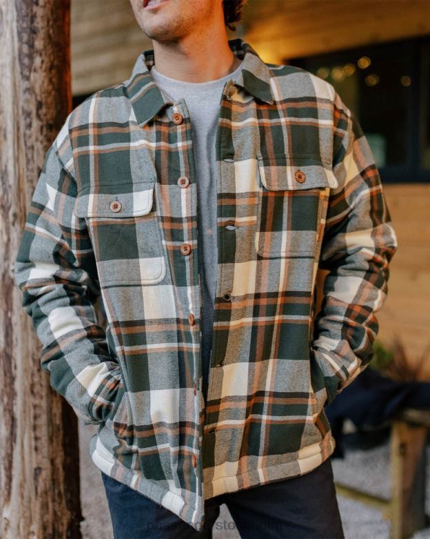 Passenger freestyle sherpa fodrad overshirt gran D422J163 gran