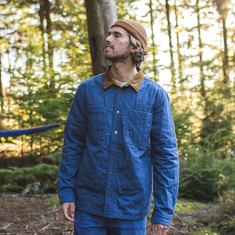 Passenger ormbunke quiltad overshirt fänrik blå D422J193 fänrik blå