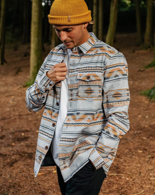 Passenger woodland ekologisk bomull overshirt grå märgel D422J252 grå märgel