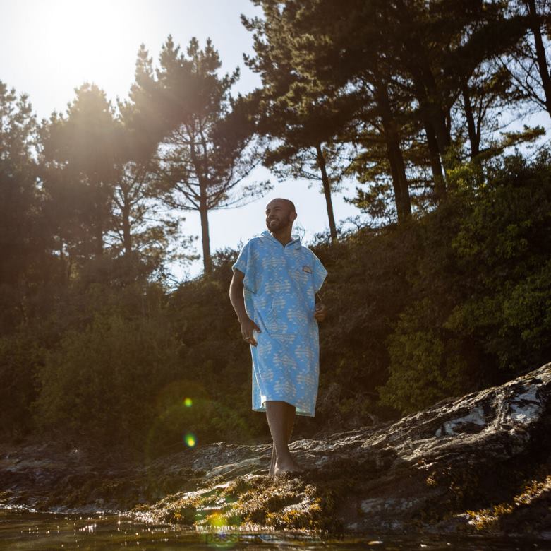 Passenger baja återvunnen handduk poncho blå kust D422J16 blå kusten