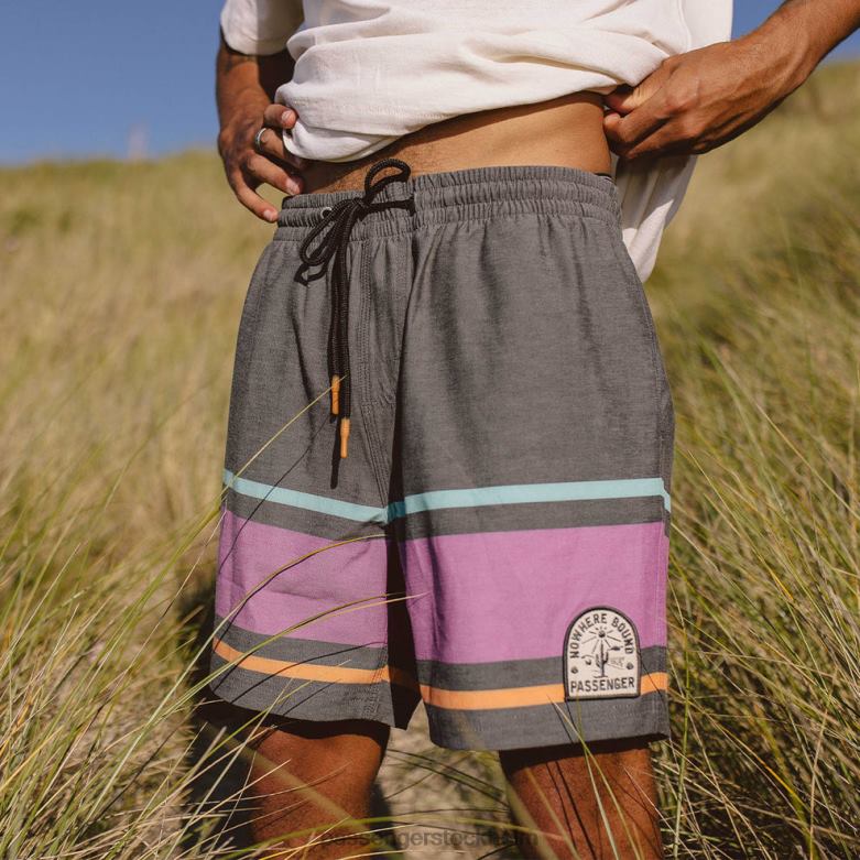 Passenger ponoma badshorts för alla ändamål svart retro placering rand D422J296 svart retro placeringsrand