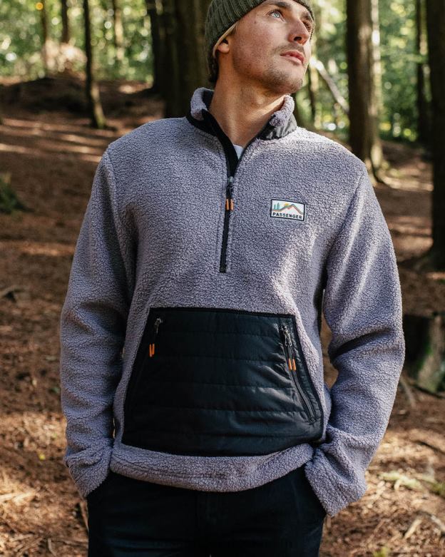 Passenger Oceanside återvunnen polarfodrad sherpa fleece dammig lila D422J40 dammig lila