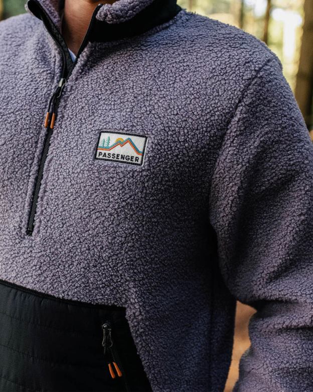Passenger Oceanside återvunnen polarfodrad sherpa fleece dammig lila D422J40 dammig lila