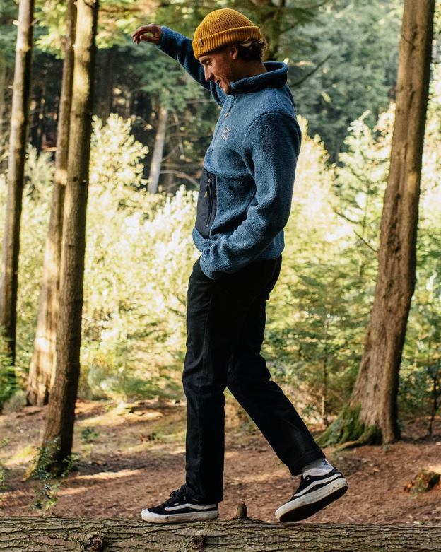 Passenger Oceanside återvunnet polarfodrat sherpa fleece blått stål D422J44 blått stål