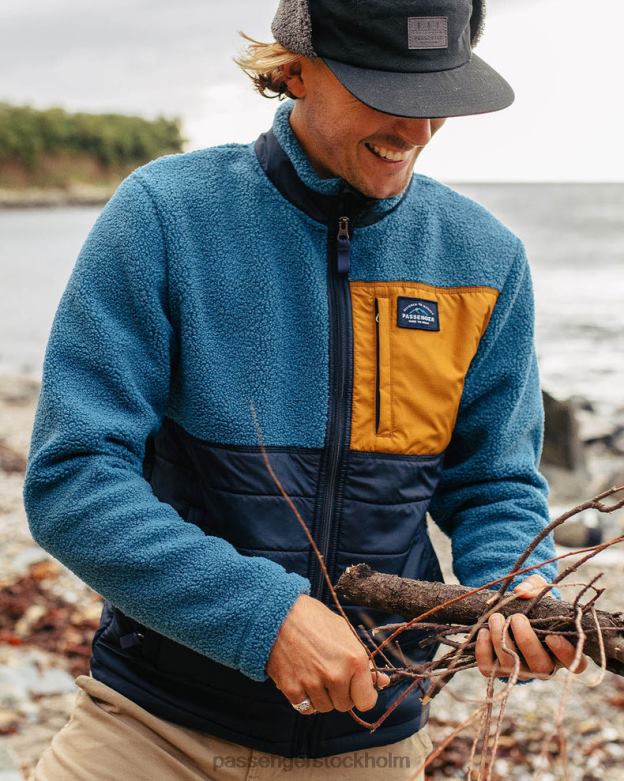 Passenger born explorer återvunnet polarfodrat sherpa fleece blått stål D422J51 blått stål