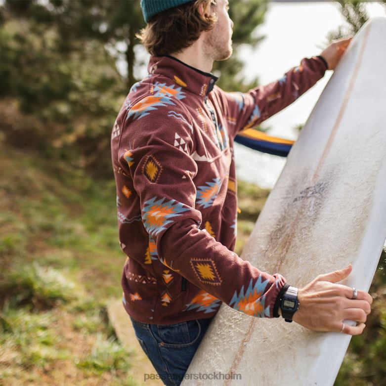 Passenger canyon återvunnen polar fleece pullover russet drifter D422J72 russet drifter