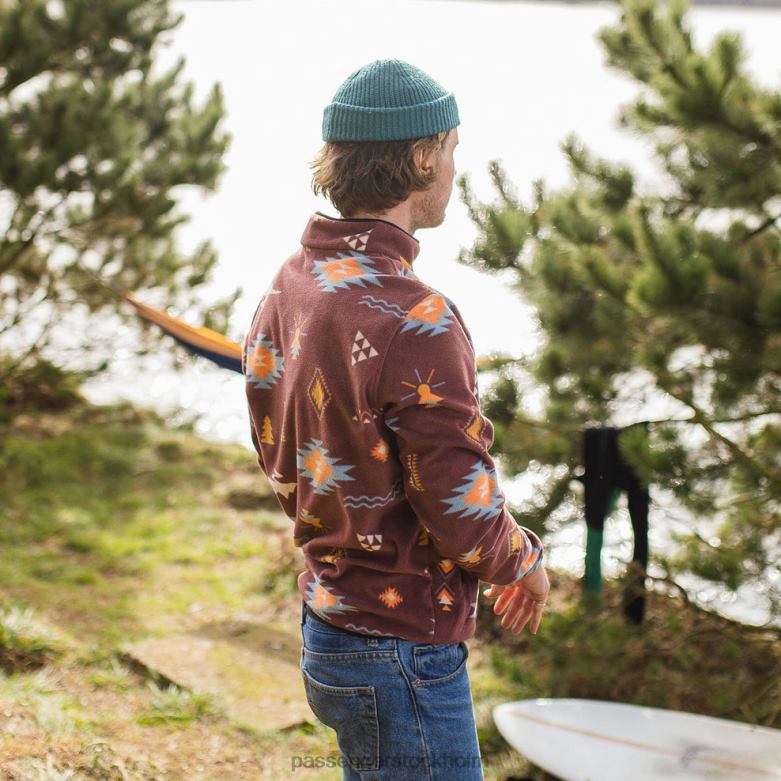 Passenger canyon återvunnen polar fleece pullover russet drifter D422J72 russet drifter