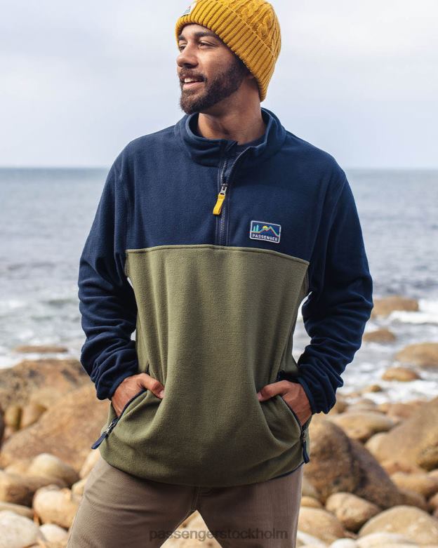 Passenger iväg återvunnen polar 1/4 dragkedja fleece djup marinblå D422J54 djup marin