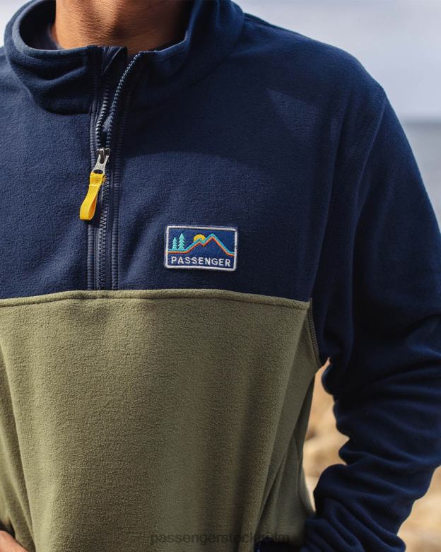 Passenger iväg återvunnen polar 1/4 dragkedja fleece djup marinblå D422J54 djup marin
