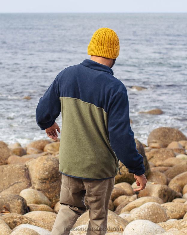 Passenger iväg återvunnen polar 1/4 dragkedja fleece djup marinblå D422J54 djup marin
