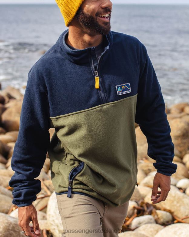 Passenger iväg återvunnen polar 1/4 dragkedja fleece djup marinblå D422J54 djup marin