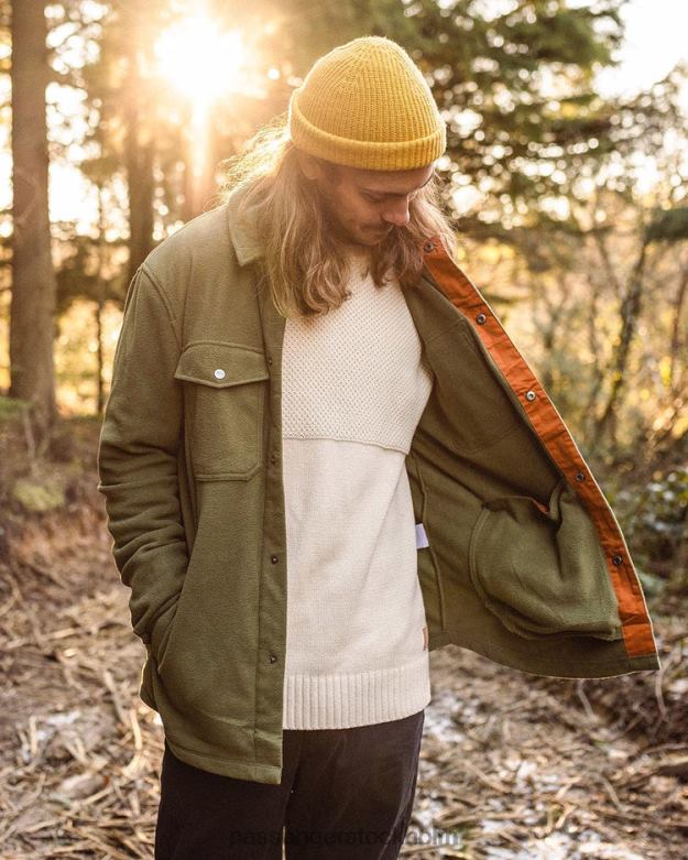 Passenger lönn återvunnen polar fleece skjorta khaki D422J36 kaki