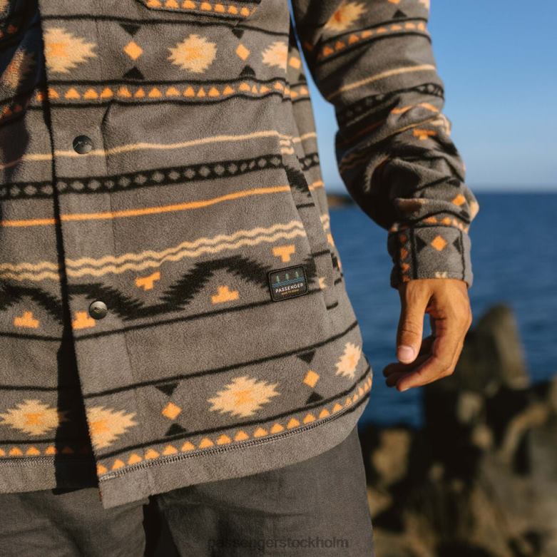 Passenger lönn återvunnen polar fleece skjorta kol geo folk D422J59 kol geo folk