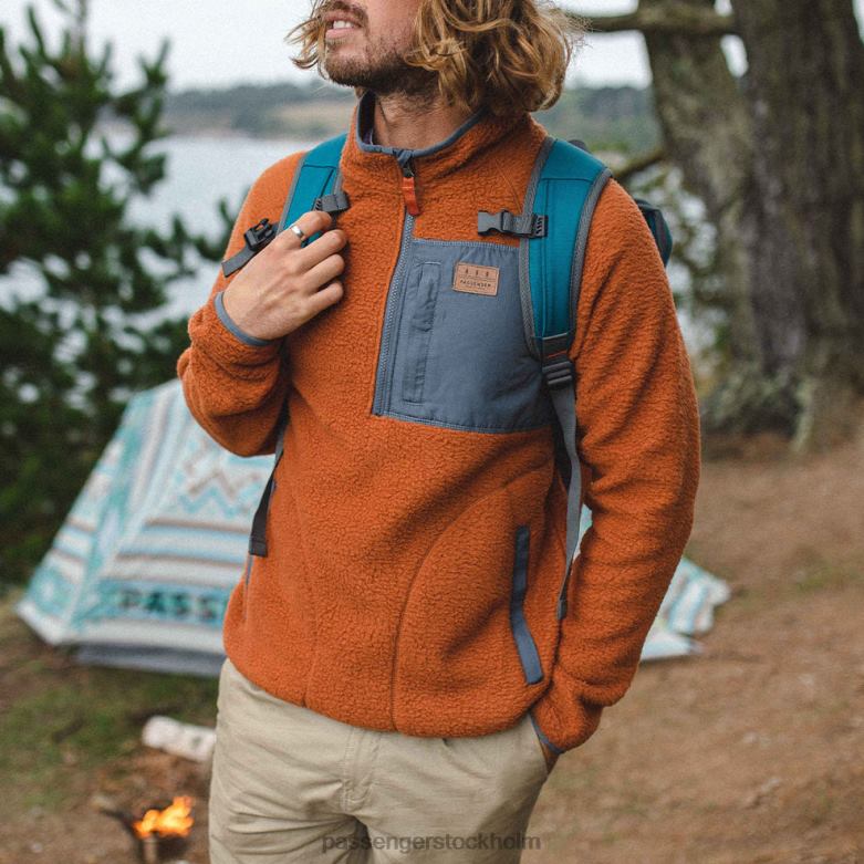 Passenger offgrid 1/4 zip återvunnen sherpa fleece glaserad ingefära D422J49 glaserad ingefära