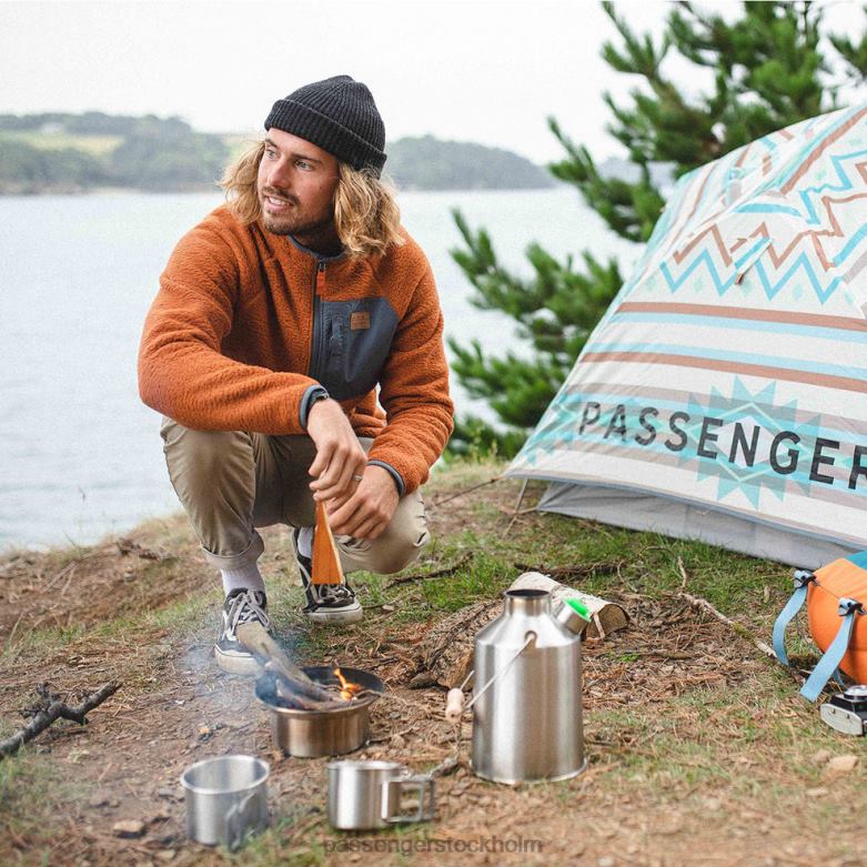 Passenger offgrid 1/4 zip återvunnen sherpa fleece glaserad ingefära D422J49 glaserad ingefära