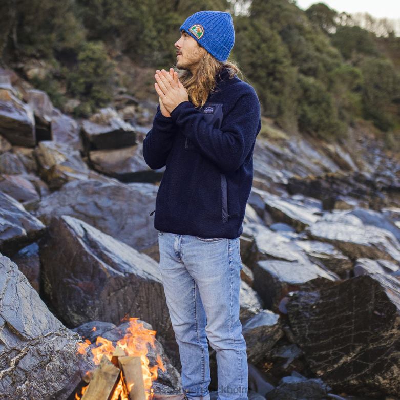 Passenger offgrid 1/4 zip återvunnen sherpa fleece marinblå D422J61 Marin
