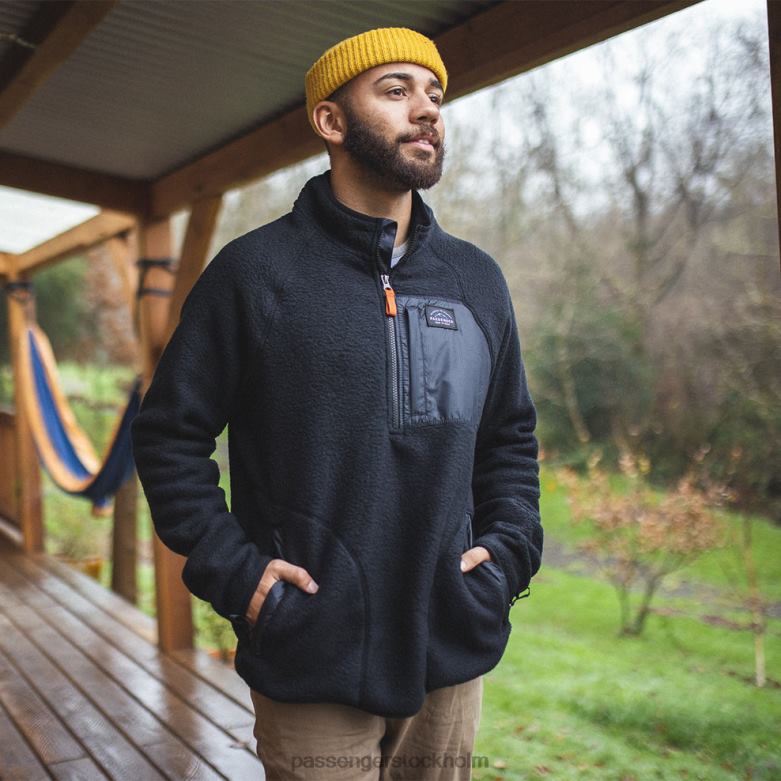 Passenger offgrid 1/4 zip återvunnen sherpa fleece svart D422J62 svart