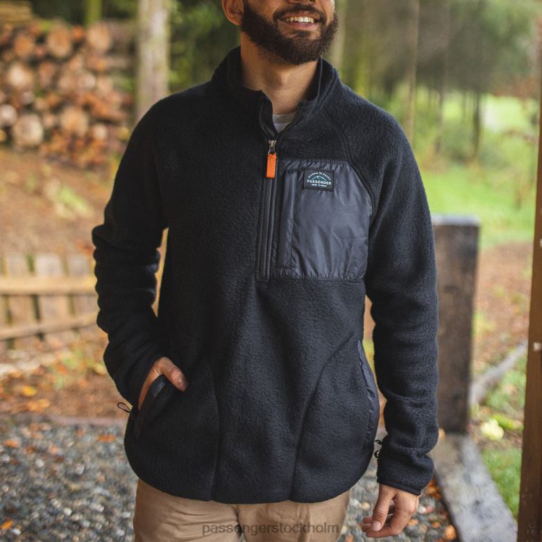 Passenger offgrid 1/4 zip återvunnen sherpa fleece svart D422J62 svart