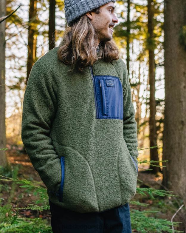 Passenger offgrid återvunnen sherpa 1/4 blixtlås fleece khaki D422J50 kaki