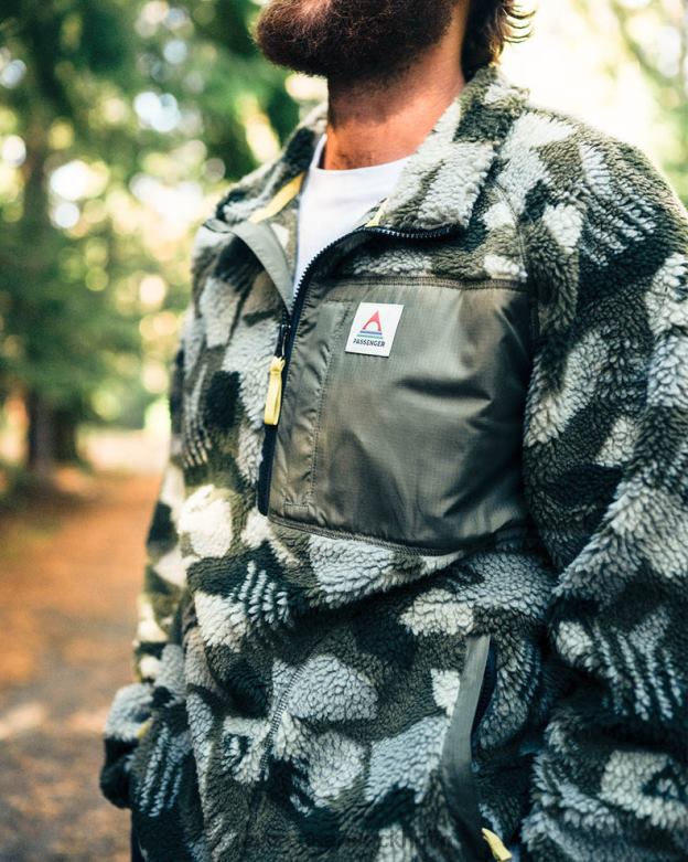 Passenger offroad återvunnen djuphårig sherpa fleece gran camo mönster D422J41 gran tree camo mönster