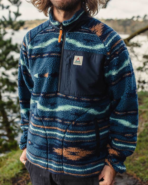 Passenger offroad återvunnen sherpa fleece blå korall geomönster D422J37 blå korall geomönster